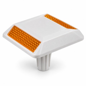 Plastic Road Stud with Shank – 180° Two-Way Amber