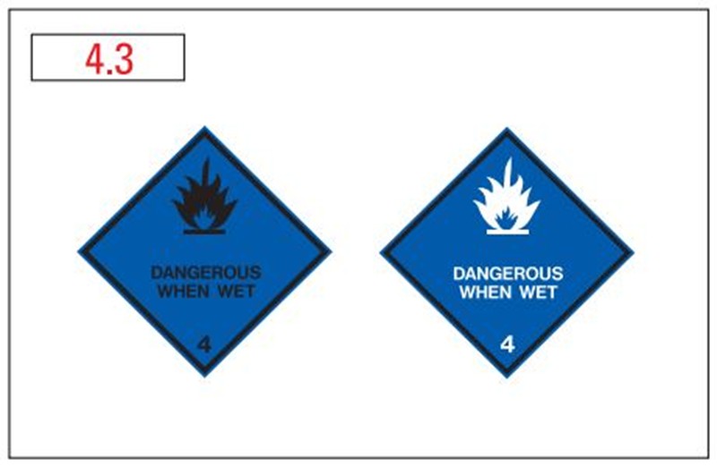Hazchem Placard – Class 4.3 Dangerous When Wet