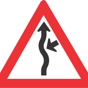 Concealed driveway (from right) road sign (W216)