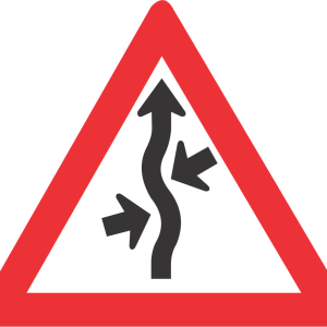Concealed driveway (from both sides) road road sign (W218)