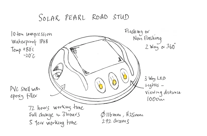 Solar Pearl Road Stud – Yellow
