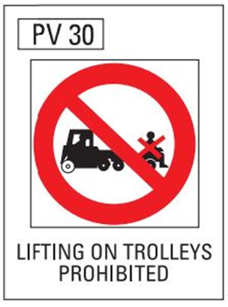 Lifting On Trolley Prohibited