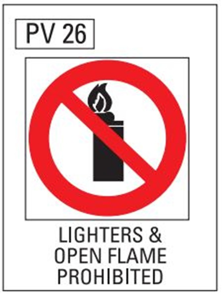 Lighters & Open Flame Prohibited