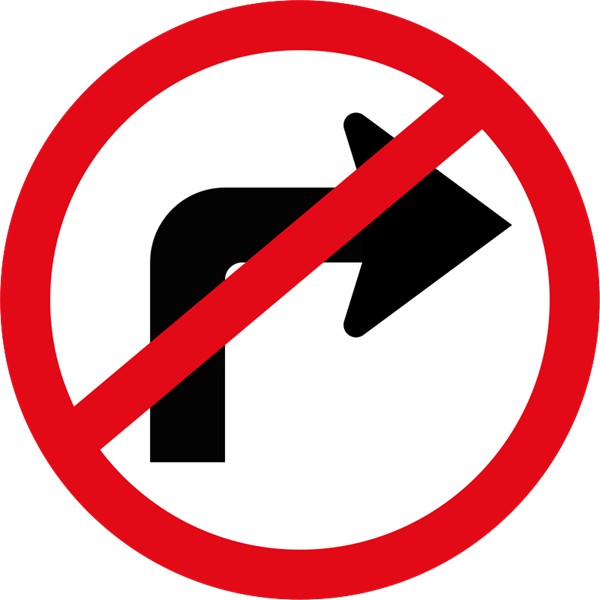 R210 – No Right Turn Ahead