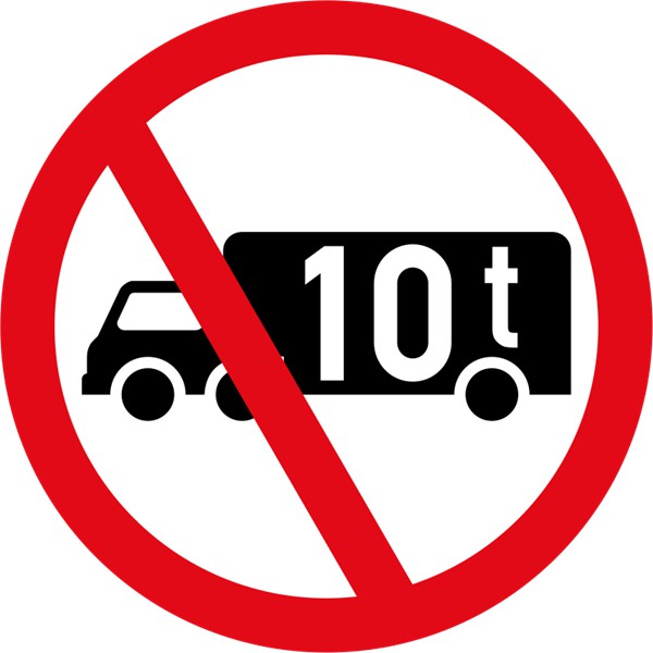 R230 – Goods Vehicles Exceeding 10 Tons Prohibited