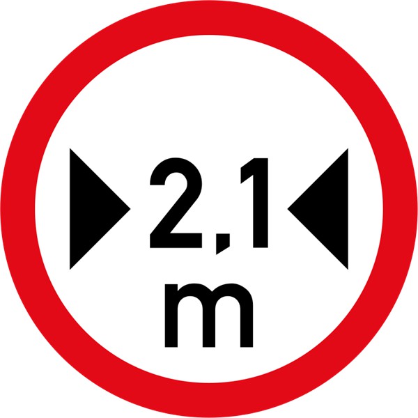 R239 – Vehicles Exceeding 2.1 Metres In Width Prohibited