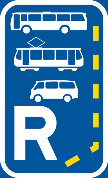 R347 – Start Of A Reserved Lane For Buses Trams And Mini Buses