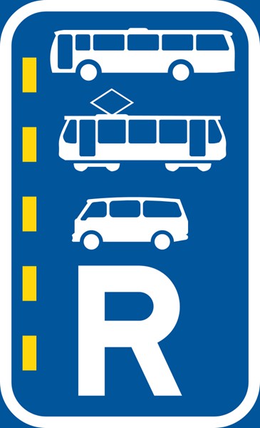 R351 – Reserved Lane For Buses Trams And Mini Buses