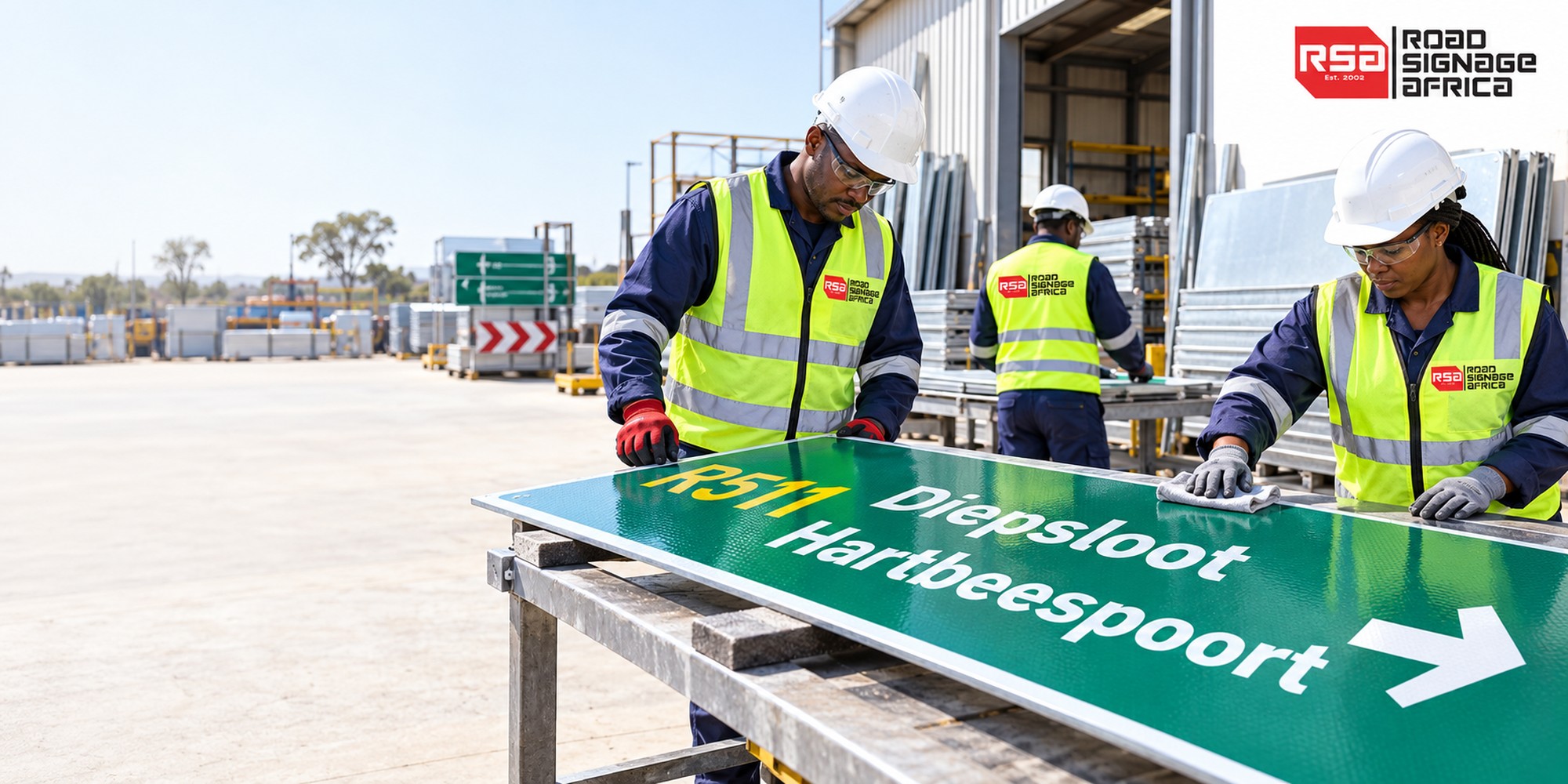 Custom galvanised direction signboard – Road Signage Africa header