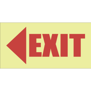 E5 - SABS Photoluminescent exit left safety sign