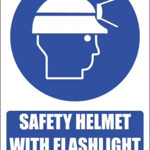 MA22E - Flashlight Helmet Explanatory Safety Sign