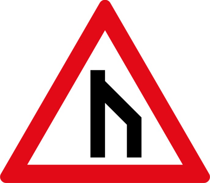 W117 – End Of Dual Roadway To Left