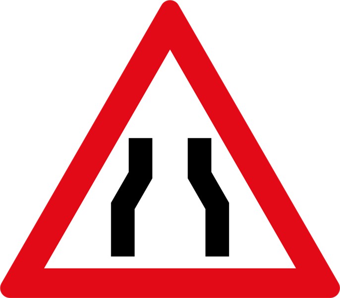 W328 – Road Narrows Both Sides