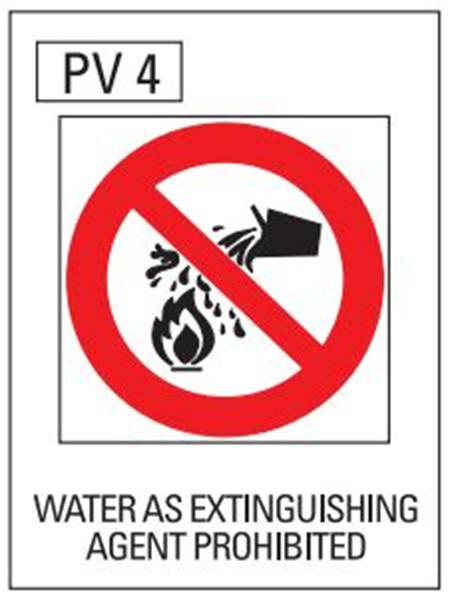 Water As Extinguishing Agent Prohibited
