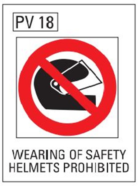 Wearing Of Safety Helmets Prohibited
